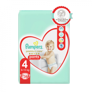 Pampers Scutece Pants Premium Care Nr.4 9-15kg, 38 bucati, Pampers