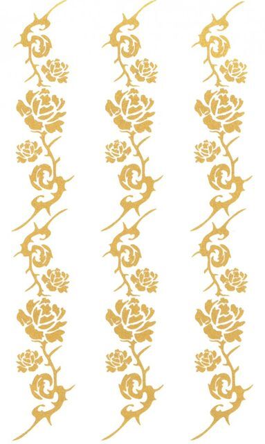 Tatuaj Temporar Flori Aurii 10x17cm