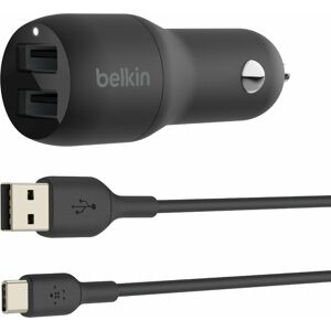 Belkin Dual USB-A Car Charger with A-C CCE001bt1MBK