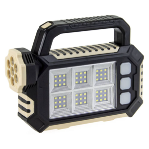 GAVE Lanterna solara HS-8029-7-A multifunctionala cu 3 surse de lumină: 7 LED-uri SMD în față, 54 LED-uri SMS pe lateral, 3 mini panouri LED-uri pe lateral