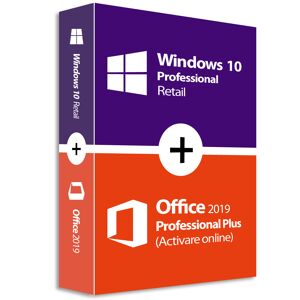 Microsoft Windows 10 Pro (Retail) + Office 2019 Pro Plus (Activare online) (Licenţă digitala)