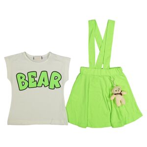 CaroKids Compleu 2 piese BEAR pentru fetite, Verde, 4-8 ani
