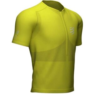 Compressport TRAIL HALF-ZIP FITTED SS TOP Tricou de alergare bărbați, galben, mărime Compressport TRAIL HALF-ZIP FITTED SS TOP Tricou de alergare bărbați, galben, mărime