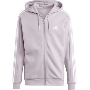 adidas ESSENTIALS FLEECE 3-STRIPES FULL-ZIP HOODIE Hanorac pentru bărbați, roz, mărime XXL adidas ESSENTIALS FLEECE 3-STRIPES FULL-ZIP HOODIE Hanorac pentru bărbați, roz, mărime XXL