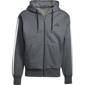 adidas M 3 STRIPES FL FZ HD Hanorac pentru bărbați, gri închis, mărime adidas M 3 STRIPES FL FZ HD Hanorac pentru bărbați, gri închis, mărime