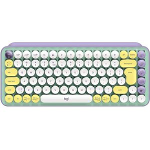 Logitech Tastatura mecanica Logitech Pop Keys Daydream, Wireless, Layout US Intl, Alb/Galben
