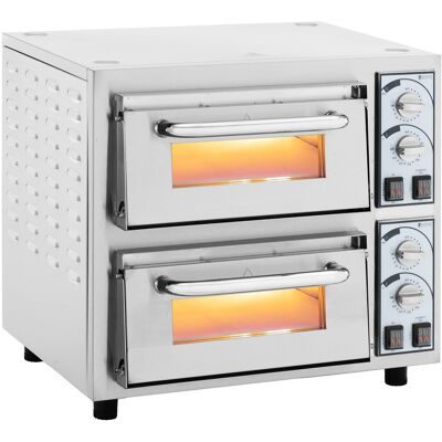Cuptor de pizza - 2 camere - 4400 W - Ø 35 cm - piatră refractară - Royal Catering RCPO-4400-2PS Cuptor de pizza - 2 camere - 4400 W - Ø 35 cm - piatră refractară - Royal Catering RCPO-4400-2PS