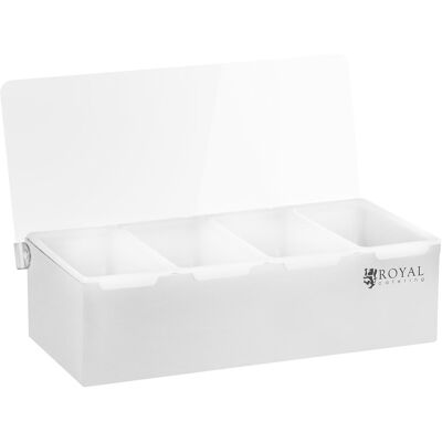 Royal Catering Suport pentru condimente din oțel inoxidabil / PP - 4 x 450 ml RCCBP 4 Royal Catering Suport pentru condimente din oțel inoxidabil / PP - 4 x 450 ml RCCBP 4