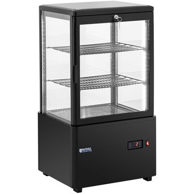 Vitrina frigorifica - 58 L - Royal Catering - 3 niveluri - negru - cu închidere RCCC-58-BT Vitrina frigorifica - 58 L - Royal Catering - 3 niveluri - negru - cu închidere RCCC-58-BT