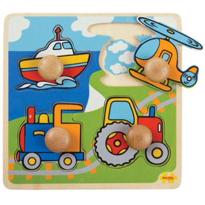 BIGJIGS TOYS Primul meu puzzle - 4 mijloace de transport