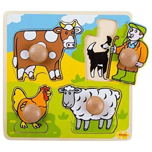 BIGJIGS TOYS Primul meu puzzle - 4 animale domestice