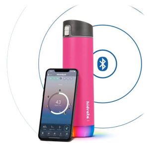 HidrateSpark Sticlă inteligentă din oțel inoxidabil 620 ml, Bluetooth tracker, roz