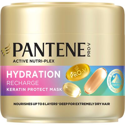 Pantene Mască hidratantă pentru păr Hydration Recharge (Keratin Protect Mask) 300 ml Pantene Mască hidratantă pentru păr Hydration Recharge (Keratin Protect Mask) 300 ml