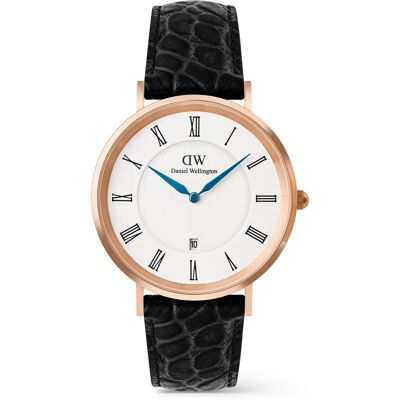 Daniel Wellington Classic 40 Roman Numerals Black Croc Belly RG DW00100916 Daniel Wellington Classic 40 Roman Numerals Black Croc Belly RG DW00100916