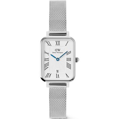 Daniel Wellington Quadro 20x26 Roman Numerals Date Sterling White Silver DW00100863 Daniel Wellington Quadro 20x26 Roman Numerals Date Sterling White Silver DW00100863