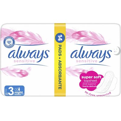 Always Absorbante de noapte Ultra Sensitive Night Duo 14 buc Always Absorbante de noapte Ultra Sensitive Night Duo 14 buc