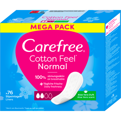 Carefree Absorbante zilnice cu extract de Aloe Vera Cotton Feel Normal 76 ks Carefree Absorbante zilnice cu extract de Aloe Vera Cotton Feel Normal 76 ks