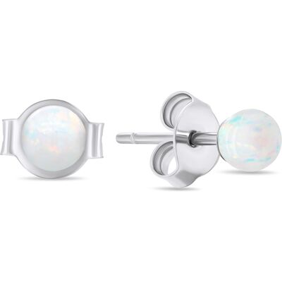 Brilio Silver Cercei fini cu opale sintetice albe EA625W Brilio Silver Cercei fini cu opale sintetice albe EA625W