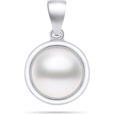 Brilio Silver Pandantiv minimalist argintiu cu perlă autentică PT89W Brilio Silver Pandantiv minimalist argintiu cu perlă autentică PT89W