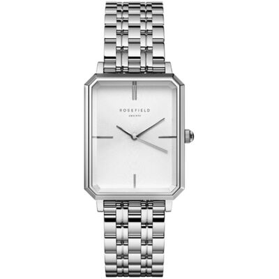 Rosefield The Octagon White Sunray Steel Silver OCWSS-O41 Rosefield The Octagon White Sunray Steel Silver OCWSS-O41