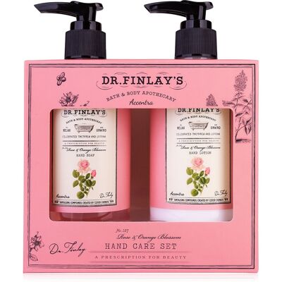 Accentra Set cadou pentru îngrijirea mâinilor cu pompiță Rose & Orange Blossom Dr. Finlay`s Accentra Set cadou pentru îngrijirea mâinilor cu pompiță Rose & Orange Blossom Dr. Finlay`s