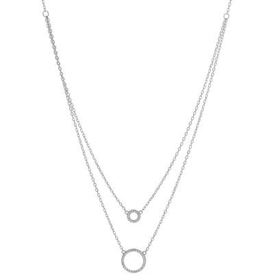 AGAIN Jewelry Colier cu lanț dublu din argint cu inele AJNA0030 AGAIN Jewelry Colier cu lanț dublu din argint cu inele AJNA0030