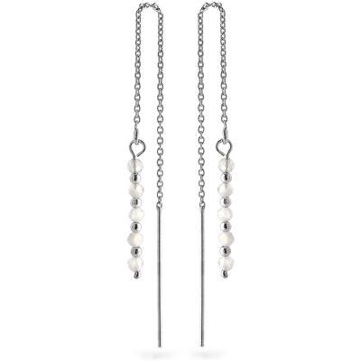 AGAIN Jewelry Cercei cu lănțișor din argint cu piatra lunii AJKNS003 AGAIN Jewelry Cercei cu lănțișor din argint cu piatra lunii AJKNS003