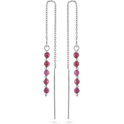 AGAIN Jewelry Cercei cu lănțișor din argint cu rubin AJKNS007 AGAIN Jewelry Cercei cu lănțișor din argint cu rubin AJKNS007