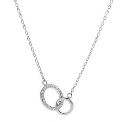 AGAIN Jewelry Colier la modă de argint Cercuri conectate AJNA0024 AGAIN Jewelry Colier la modă de argint Cercuri conectate AJNA0024