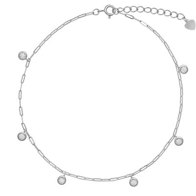 AGAIN Jewelry Brățară de argint pentru picior cu zirconi AJNH0008 AGAIN Jewelry Brățară de argint pentru picior cu zirconi AJNH0008