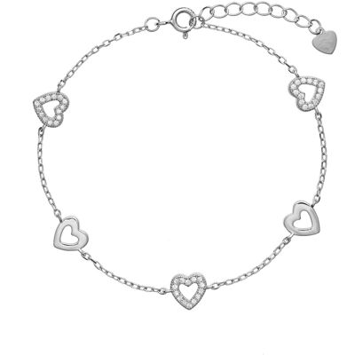 AGAIN Jewelry Brățară din argint cu inimioare AJNR0005 AGAIN Jewelry Brățară din argint cu inimioare AJNR0005