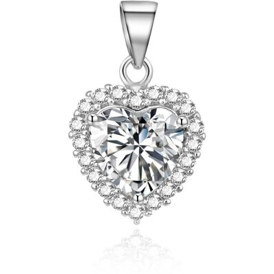 Agato Pandantiv strălucitor din argint cu pietre de zircon Inimă AGH744 Agato Pandantiv strălucitor din argint cu pietre de zircon Inimă AGH744