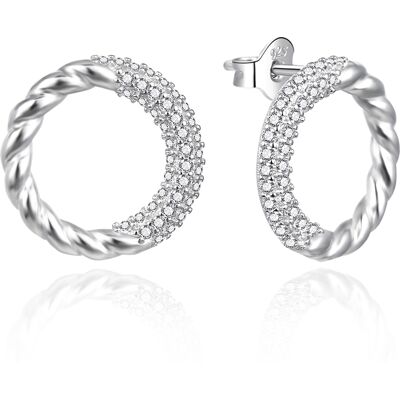 Agato Cercei stilați din argint cu zircon AGT-E189PW Agato Cercei stilați din argint cu zircon AGT-E189PW