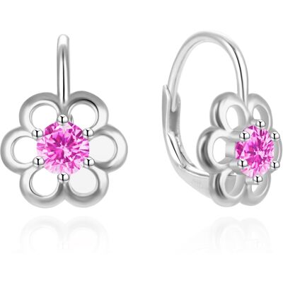 Agato Cercei floricele din argint cu zircon roz AGT-E225LP Agato Cercei floricele din argint cu zircon roz AGT-E225LP