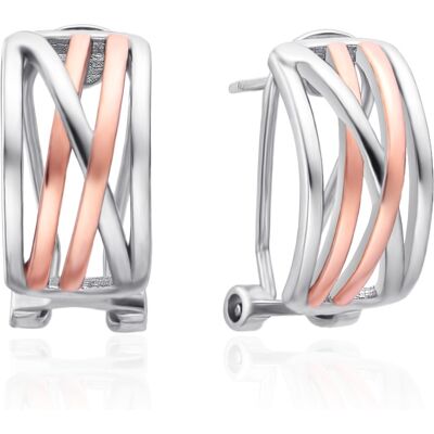 Agato Cercei bicolor cu design elegant și zirconii strălucitoare AGT-E123KK-2T Agato Cercei bicolor cu design elegant și zirconii strălucitoare AGT-E123KK-2T