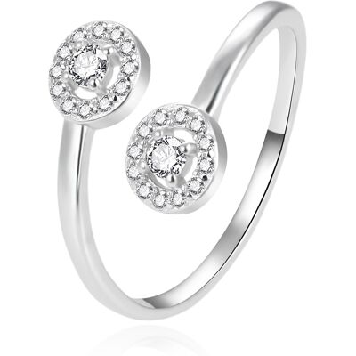 Agato Inel elegant deschis din argint cu zircon AGT-R55W 52 mm Agato Inel elegant deschis din argint cu zircon AGT-R55W 52 mm