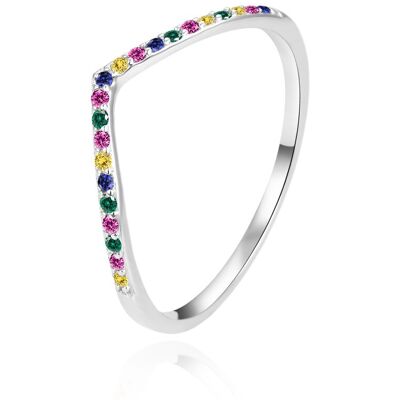 Agato Inel elegant din argint cu zirconii colorate AGT-R58C 56 mm Agato Inel elegant din argint cu zirconii colorate AGT-R58C 56 mm