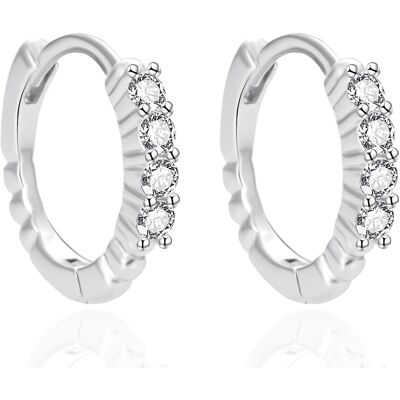 Agato Cercei rotunzi din argint cu zirconii strălucitoare AGT-E065KW Agato Cercei rotunzi din argint cu zirconii strălucitoare AGT-E065KW