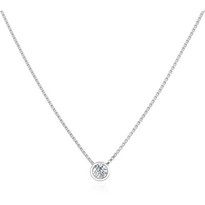 Agato Colier minimalist din argint cu zircon transparent AGS1561/47-W Agato Colier minimalist din argint cu zircon transparent AGS1561/47-W