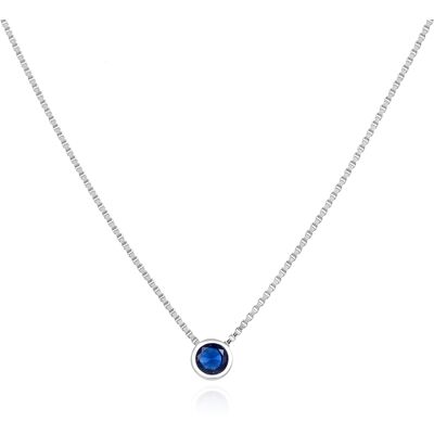 Agato Colier minimalist din argint cu zircon albastru AGS1561/47-DB Agato Colier minimalist din argint cu zircon albastru AGS1561/47-DB