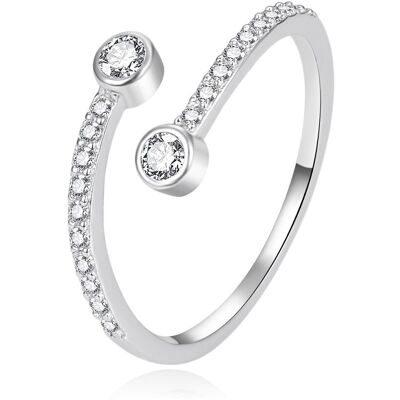 Agato Inel delicat deschis din argint cu zirconii AGT-R62W 52 mm Agato Inel delicat deschis din argint cu zirconii AGT-R62W 52 mm