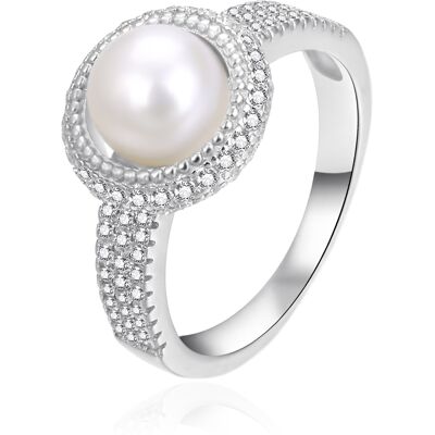 Agato Inel elegant din argint cu perlă adevărată AGT-R10W 56 mm Agato Inel elegant din argint cu perlă adevărată AGT-R10W 56 mm