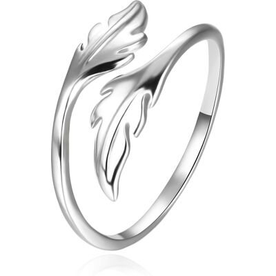 Agato Inel din argint cu design deschis și detalii în formă de frunze AGT-R49X 62 mm Agato Inel din argint cu design deschis și detalii în formă de frunze AGT-R49X 62 mm