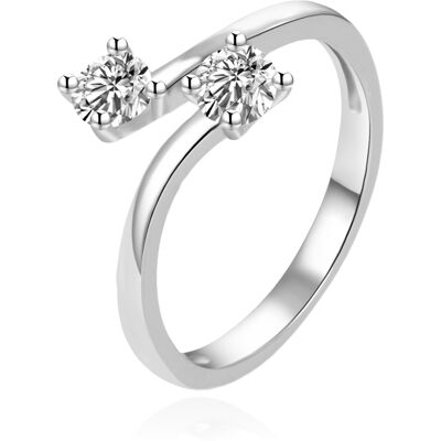 Agato Inel deschis din argint cu zircon AGT-R12W42-52 57 mm Agato Inel deschis din argint cu zircon AGT-R12W42-52 57 mm