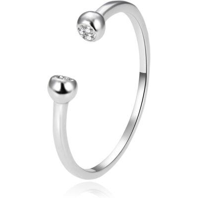 Agato Inel deschis din argint cu zircon AGT-R45W 52 mm Agato Inel deschis din argint cu zircon AGT-R45W 52 mm