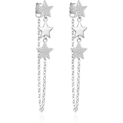 Agato Cercei lungi din argint Stele cu zircon AGT-E051P Agato Cercei lungi din argint Stele cu zircon AGT-E051P