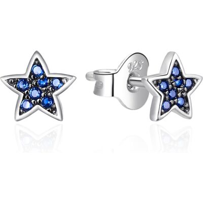 Agato Cercei din argint in formă de stea cu zircon AGT-E017PBL Agato Cercei din argint in formă de stea cu zircon AGT-E017PBL