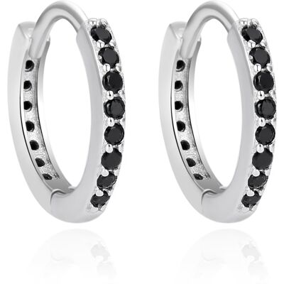 Agato Cercei rotunzi din argint cu zircon negru AGT-E234KBK Agato Cercei rotunzi din argint cu zircon negru AGT-E234KBK
