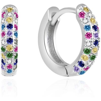 Agato Cercei rotunzi strălucitori din argint cu zirconii colorate AGT-E193KC Agato Cercei rotunzi strălucitori din argint cu zirconii colorate AGT-E193KC