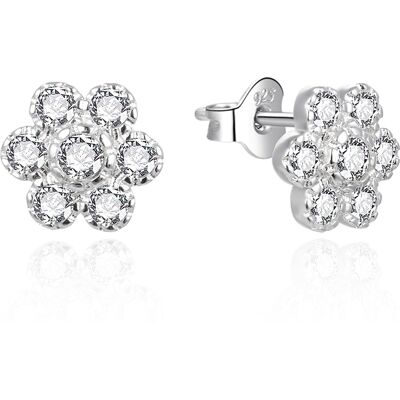Agato Cercei din argint Flori cu zircon transparent AGT-E179PW Agato Cercei din argint Flori cu zircon transparent AGT-E179PW